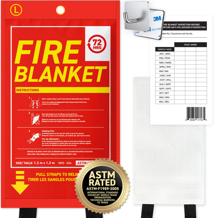 72HRS Fire Blanket, Medium, 1.0 m x 1.0 m - Meets ASTM-F1989-2005 Standards