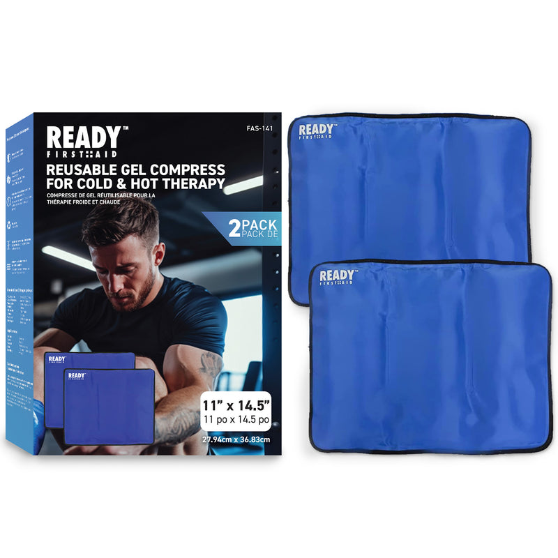 Ready First Aid Reusable Gel Cold & Hot Pack - 11" x 14.5", Pack of 2