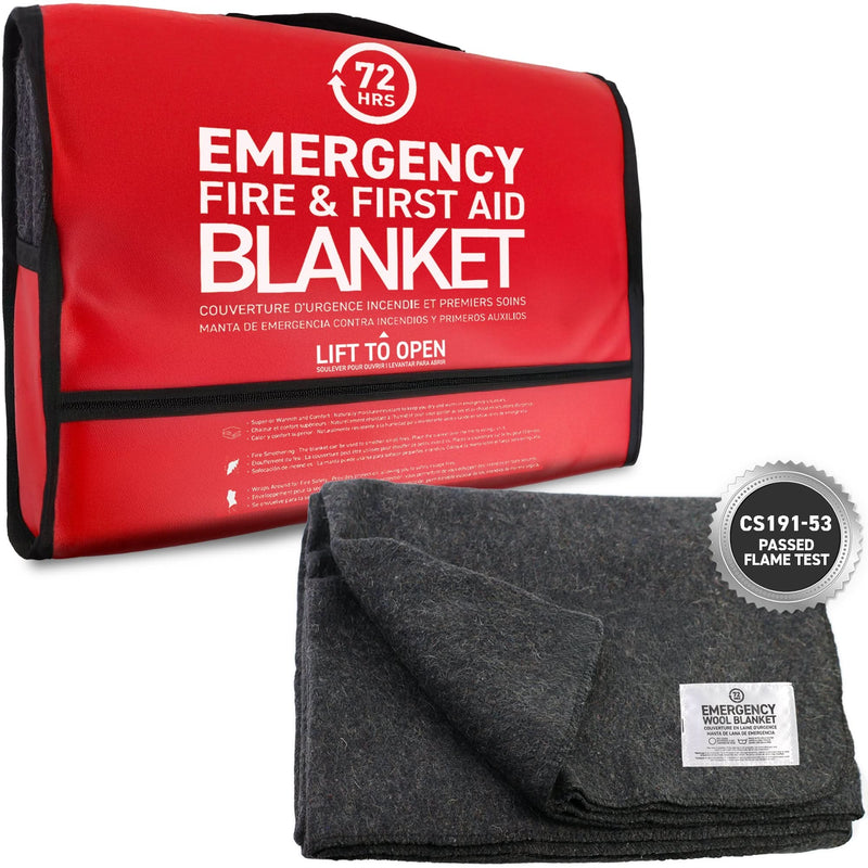 72HRS Wool Fire Blanket, Flame-Tested