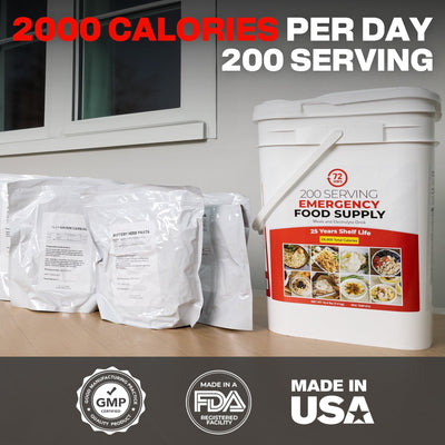 72HRS (200 Servings) 2000 Calories Per Day Emergency Food Supply Survival Food Kit