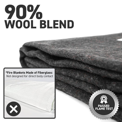 72HRS Wool Fire Blanket, Flame-Tested