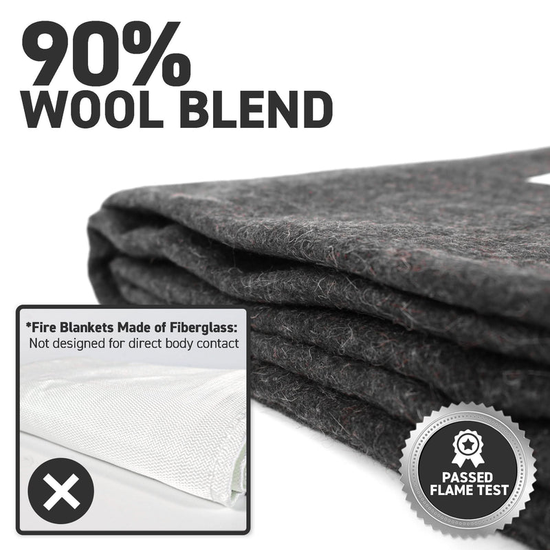 72HRS Wool Fire Blanket, Flame-Tested