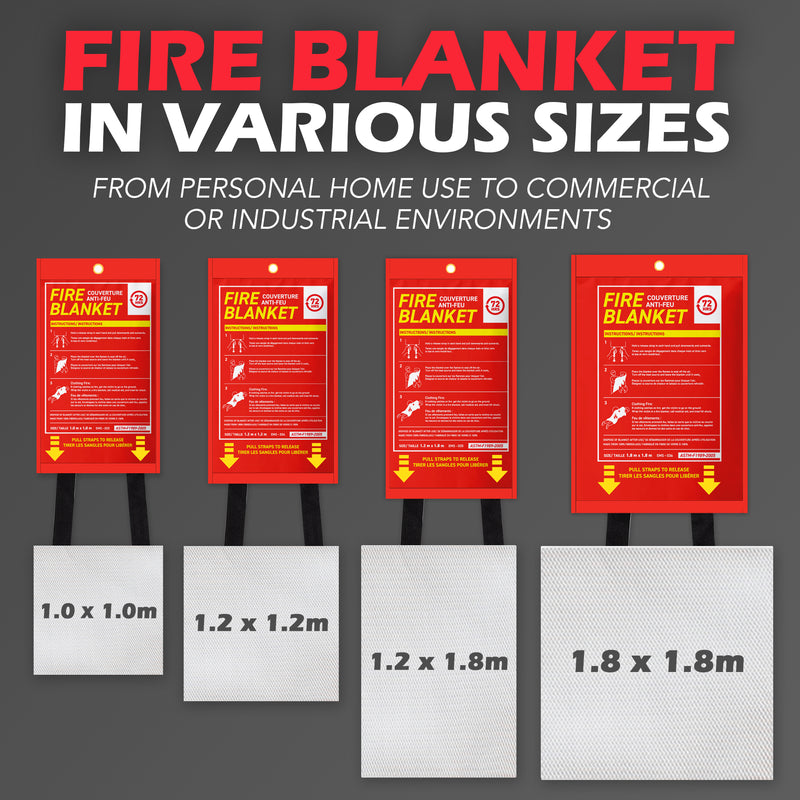 72HRS Fire Blanket, Medium, 1.0 m x 1.0 m - Meets ASTM-F1989-2005 Standards