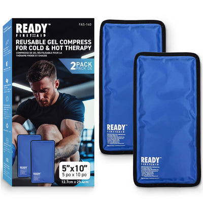 Ready First Aid Reusable Gel Cold & Hot Pack - 5" x 10", Pack of 2