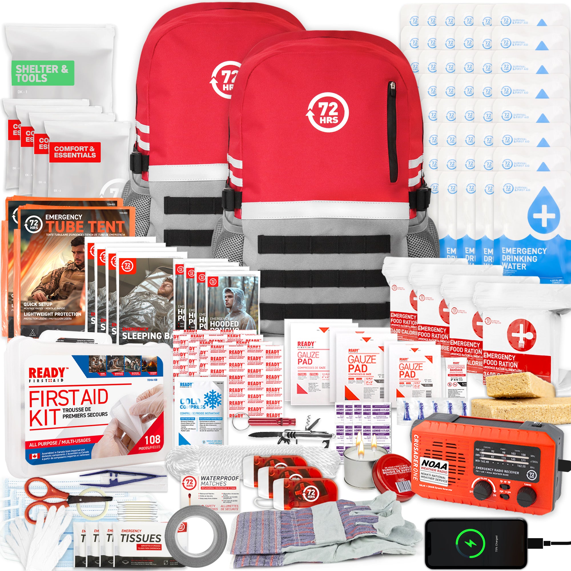 4 Person 72HRS Deluxe Backpack - Emergency Survival Kit – 72Hours.com