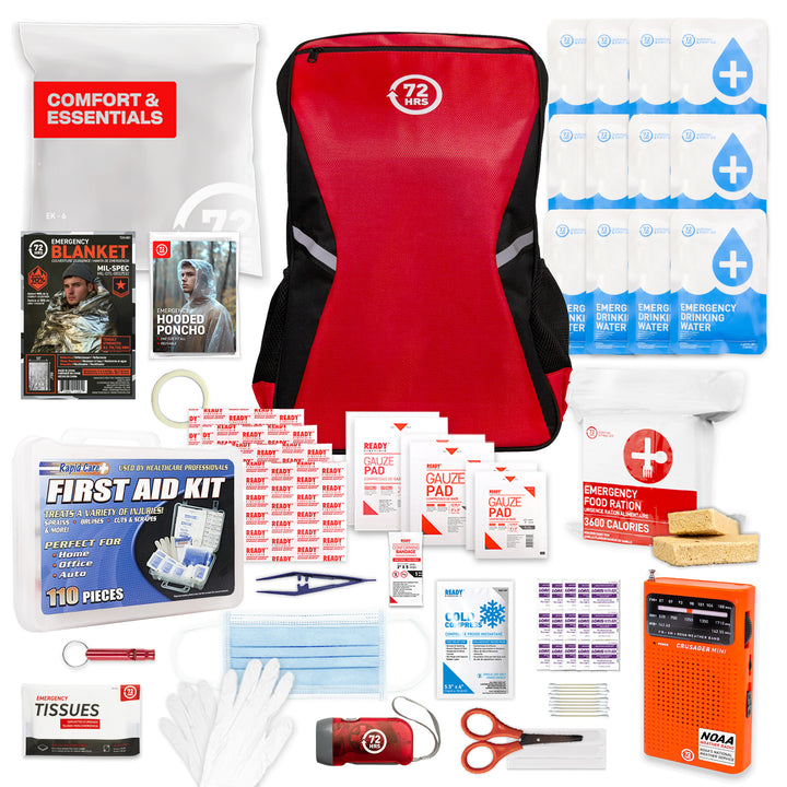 72 HRS Essential Emergency Survival Kit Heavy Duty 72 Hour Bug Out Bag Survival Kit for Earthquake Hurricane Tsunami Winter