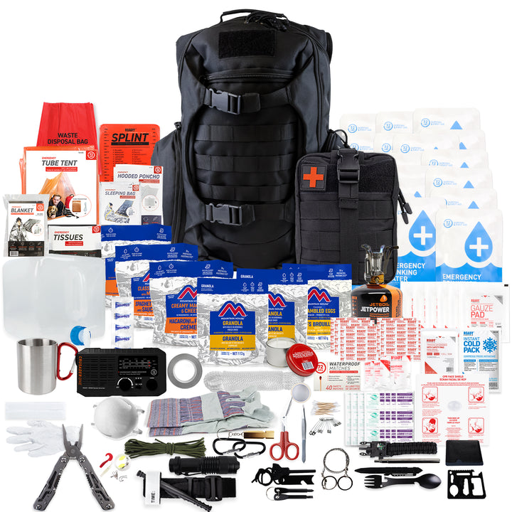 1 Person Tactical Real Meal Emergency Survival Kit with NOAA Weatherband Radio by 72HRS