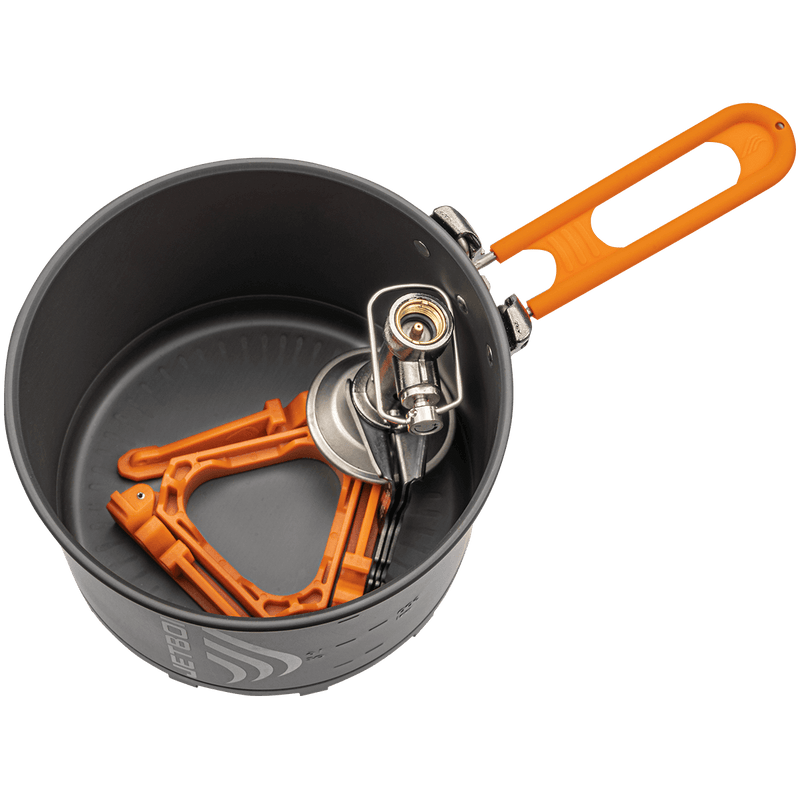 Jetboil Stash with stove and stabilizer inside