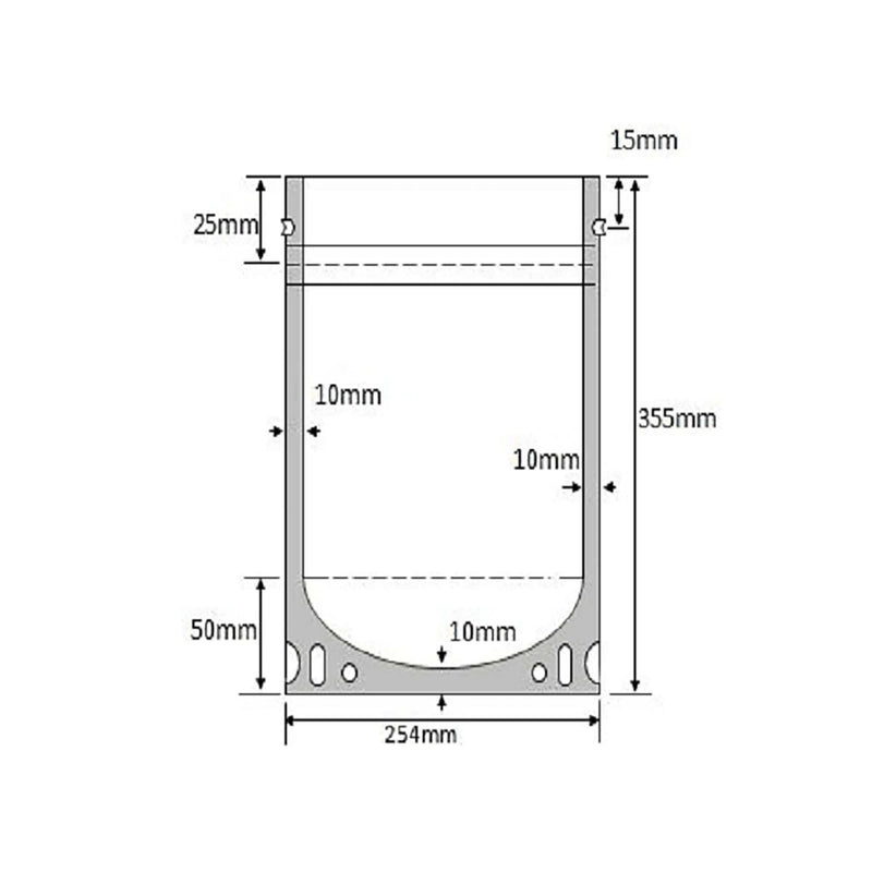 1 Gallon Mylar Bag (Ziplock) - 5.0 Mil (10" x 14" x 4") dimensions