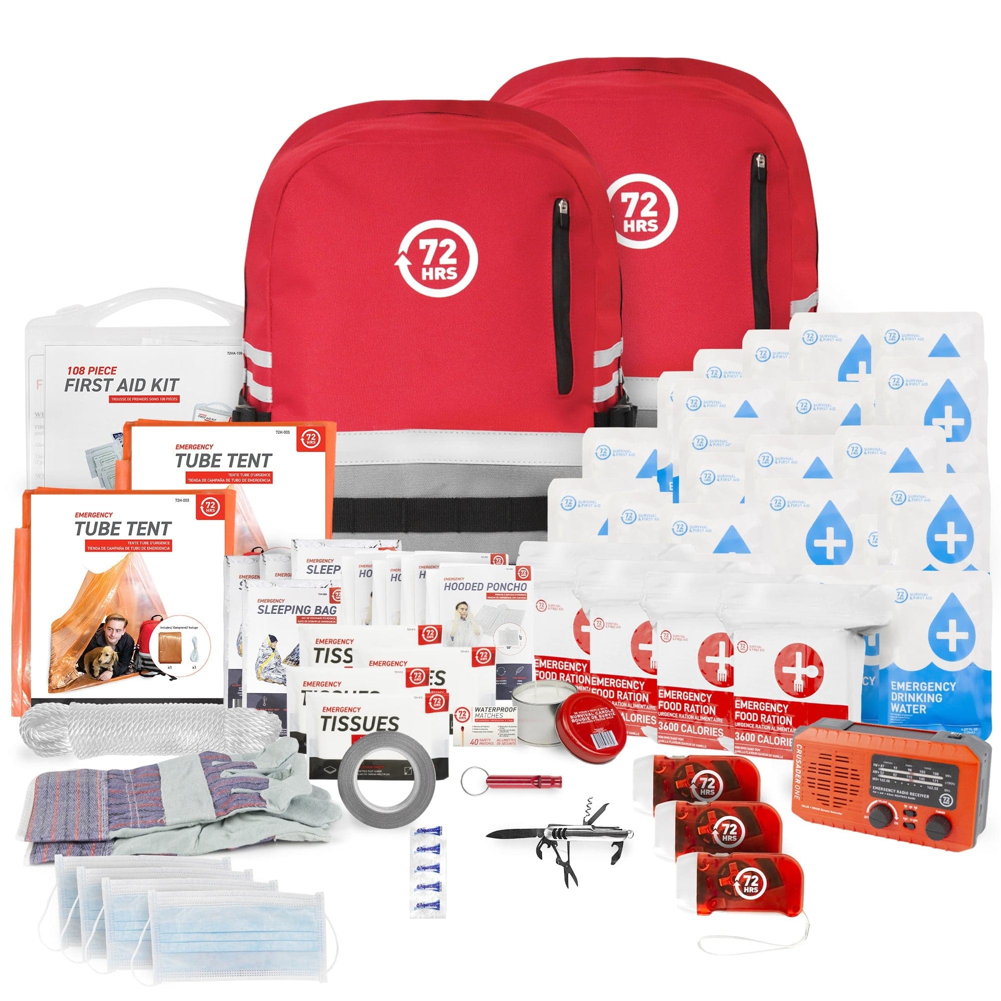 4 Person 72HRS Deluxe Backpack - Emergency Survival Kit – 72Hours.com