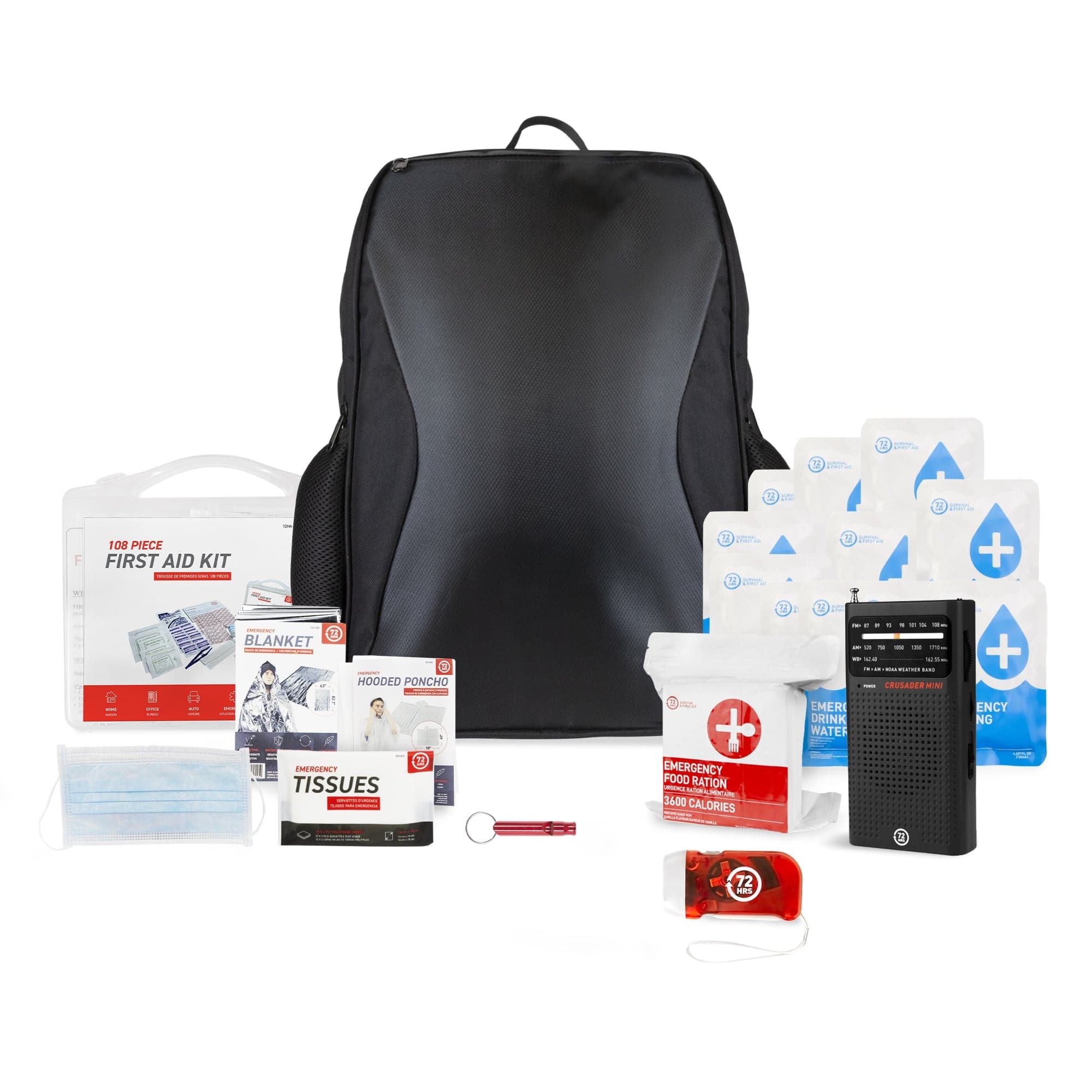 1 Person 72HRS Essential Backpack - Emergency Survival Kit (Black ...