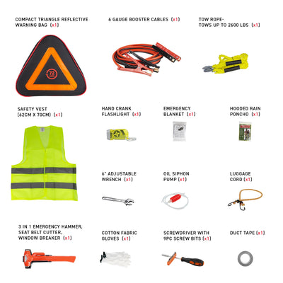 72HRS Triangle Roadside Emergency Kit content list