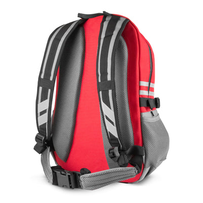 72HRS Red Deluxe Backpack back of backpack