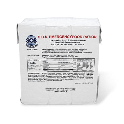 3600 Calorie S.O.S Emergency Food Ration Nutritional Facts