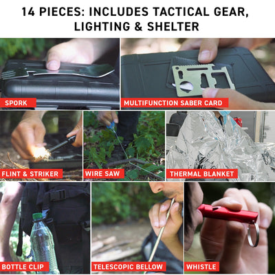 72HRS 14 in 1 Tactical Survival Kit tactical gear, lighting & shelter
