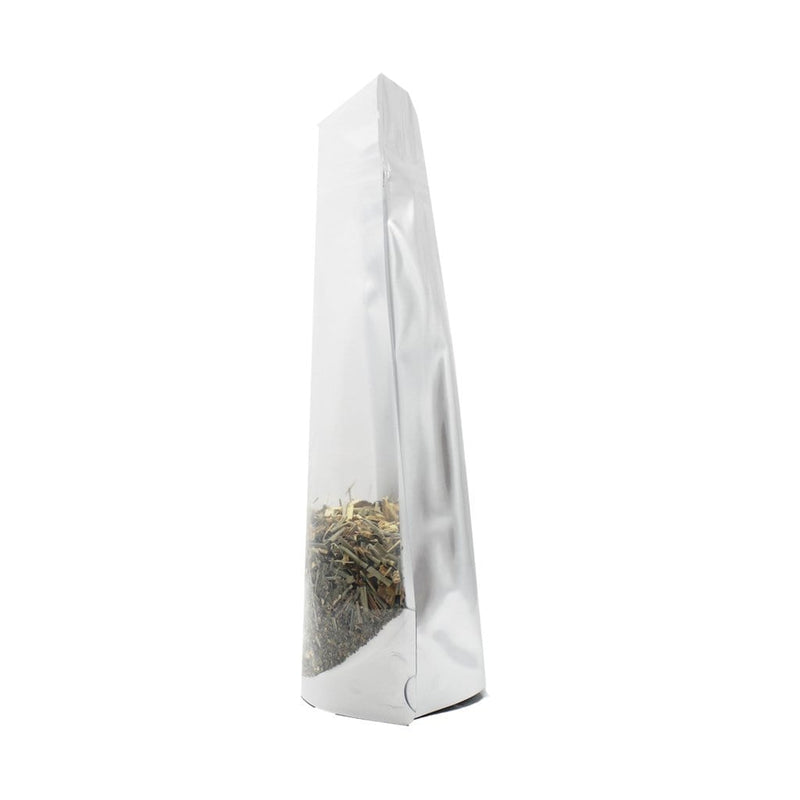 4 oz Stand Up Pouch (One Side Clear) - 5.0 Mil (8" x 5" x 3") containing tea side view