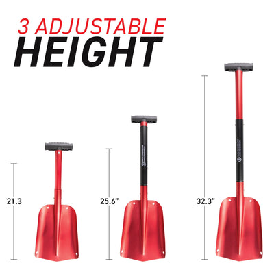 Red Aluminum Compact Multi-Purpose Shovel adjustable heights