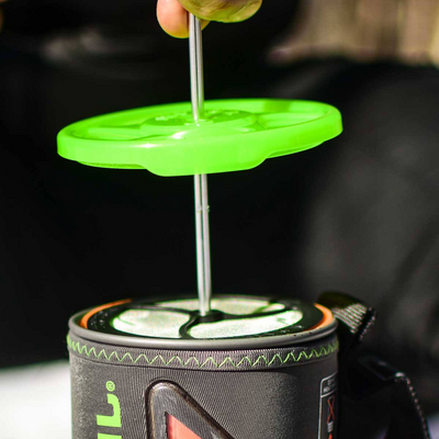 Jetboil Silicone Coffee Press - Regular making coffee