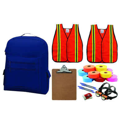 Evacuation Emergency Kit with contents laid out