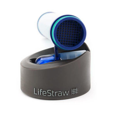 LifeStraw Go Water Bottle cap and filter zoomed in