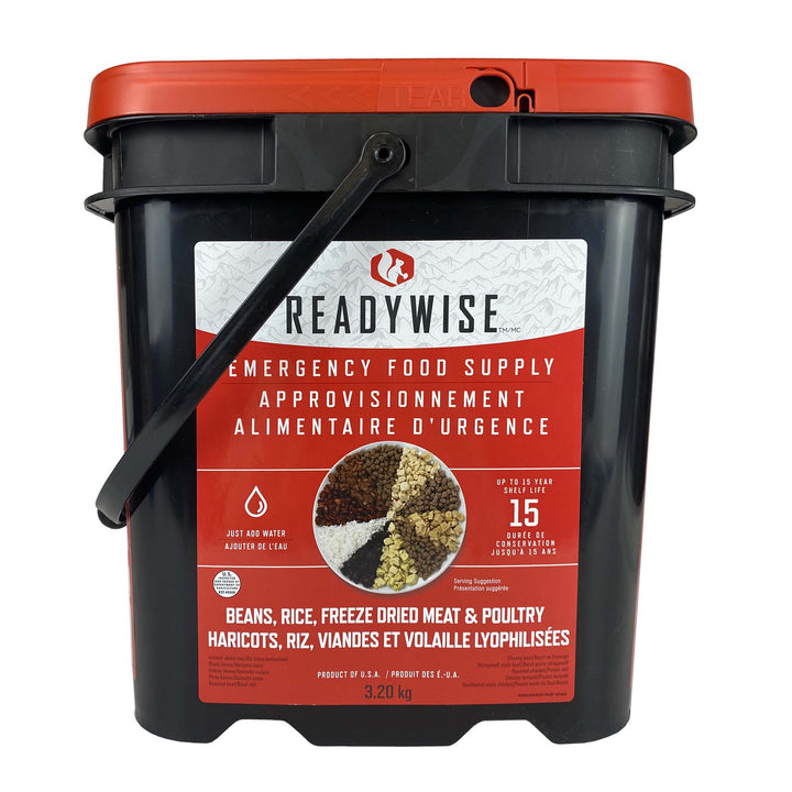 ReadyWise Emergency Freeze Dried Meats and Beans + Rice Bucket