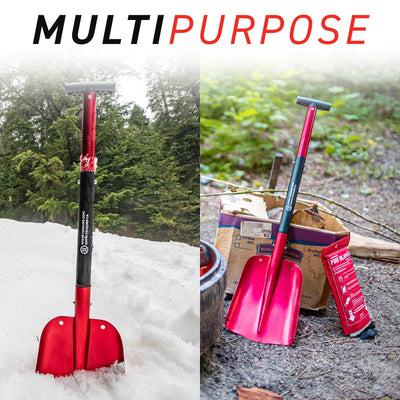 Red Aluminum Compact Multi-Purpose Shovel multipurpose