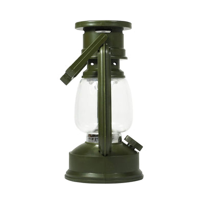 7-1/2" Tall 15 LED Green Hurricane Lantern  with Compass and Dimmer Switch side view