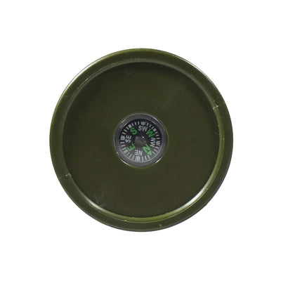 7-1/2" Tall 15 LED Green Hurricane Lantern bottom view showing compass