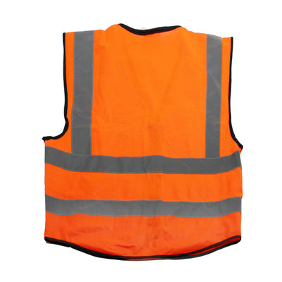 Orange reflective safety vest with reflective strip back