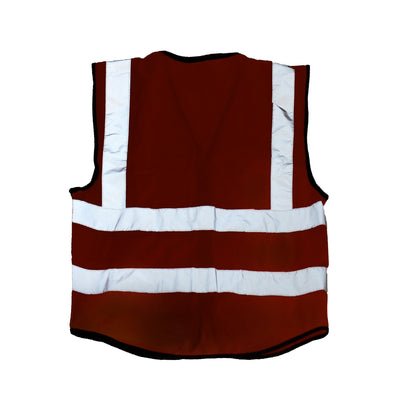 Reflective safety vest with reflective strips illuminated back