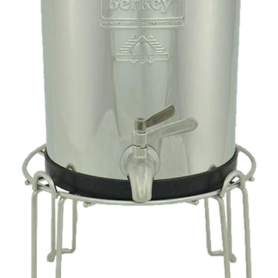 Berkey Stainless Steel™ Spigot attached to berkey system zoomed in