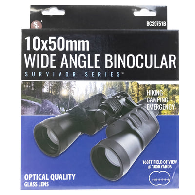 10x50mm wide angle binoculars front packaging