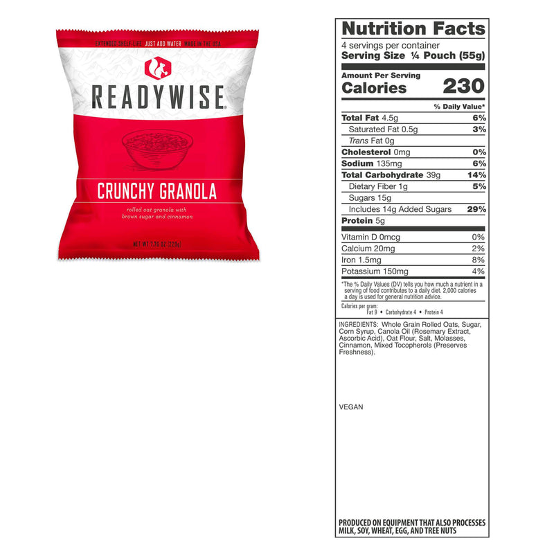 crunchy granola nutritionals