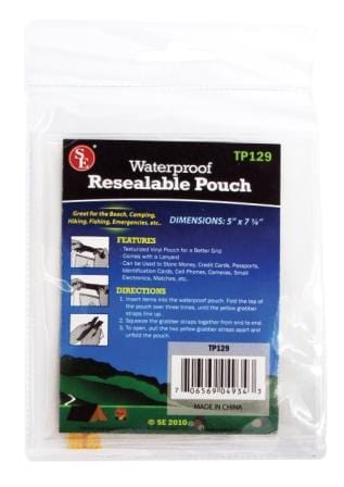 Waterproof Resealable Storage Pouch (5-Inch X 7 1/4-Inch) PVC Material packaging