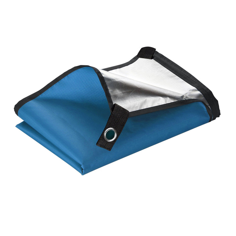 Heavy Duty Emergency Sleeping Bag, Waterproof, 82"x 58", Blue Color (Single Person) folded